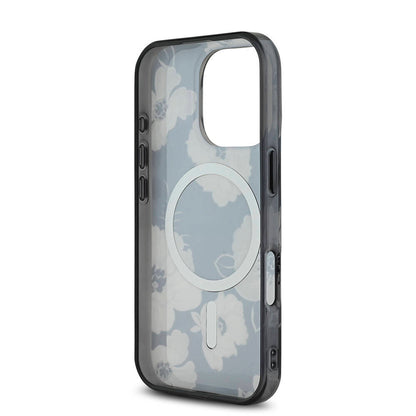 iPhone 16 Pro Max Kılıf Guess Orijinal Lisanslı M-safe Şarj Özellikli Flower Tone On Tone Ring Kılıf