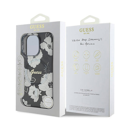 iPhone 16 Pro Max Kılıf Guess Orijinal Lisanslı M-safe Şarj Özellikli Flower Tone On Tone Ring Kılıf