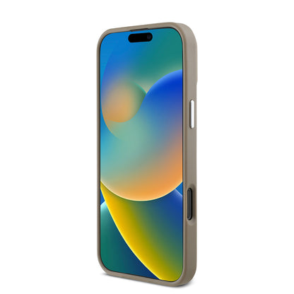iPhone 16 Pro Max Kılıf Guess Orijinal Lisanslı M-safe Şarj Özellikli Grained Triangle Kılıf