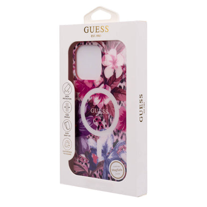 iPhone 16 Pro Max Kılıf Guess Orijinal Lisanslı M-safe Şarj Özellikli IML Baskılı Jungle Ring Kılıf