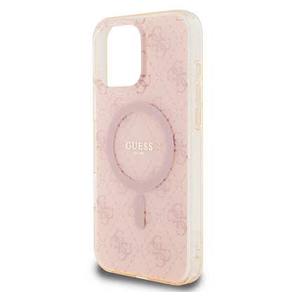 iPhone 16 Pro Max Kılıf Guess Orijinal Lisanslı M-safe Şarj Özellikli IML Baskılı Klasik Logolu 4G Desenli Kılıf