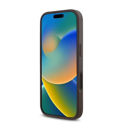 iPhone 16 Pro Max Kılıf Guess Orijinal Lisanslı M-safe Şarj Özellikli PU Üçgen Logo 4G Desenli Kılıf