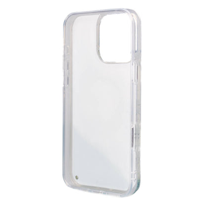 iPhone 16 Pro Max Kılıf Guess Orijinal Lisanslı M-safe Şarj Özellikli Sıvılı Simli Çiçek Desenli Kılıf