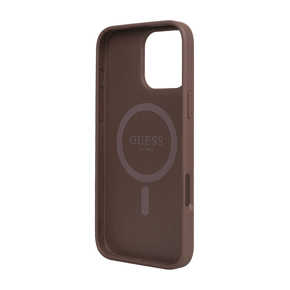 iPhone 16 Pro Max Kılıf Guess Orijinal Lisanslı M-safe Şarj Özellikli Small 4G Classic Kılıf