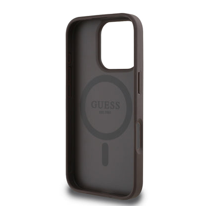 iPhone 16 Pro Max Kılıf Guess Orijinal Lisanslı M-safe Şarj Özellikli Yazı Logolu Circle Classic Kılıf