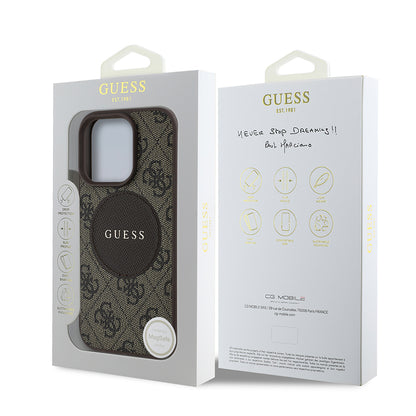 iPhone 16 Pro Max Kılıf Guess Orijinal Lisanslı M-safe Şarj Özellikli Yazı Logolu Circle Classic Kılıf