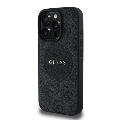 iPhone 16 Pro Max Kılıf Guess Orijinal Lisanslı M-safe Şarj Özellikli Yazı Logolu Circle Classic Kılıf