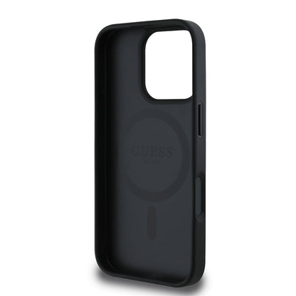 iPhone 16 Pro Max Kılıf Guess Orijinal Lisanslı M-safe Şarj Özellikli Yazı Logolu Circle Classic Kılıf
