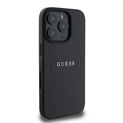 iPhone 16 Pro Max Kılıf Guess Orijinal Lisanslı M-safe Şarj Özellikli Yazı Logolu Grained Kılıf