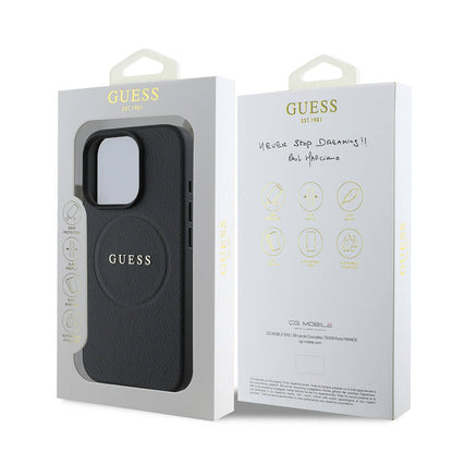 iPhone 16 Pro Max Kılıf Guess Orijinal Lisanslı M-safe Şarj Özellikli Yazı Logolu Grained Kılıf