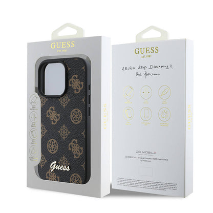 iPhone 16 Pro Max Kılıf Guess Orijinal Lisanslı M-safe Şarj Özellikli Yazı Logolu Peony Kılıf