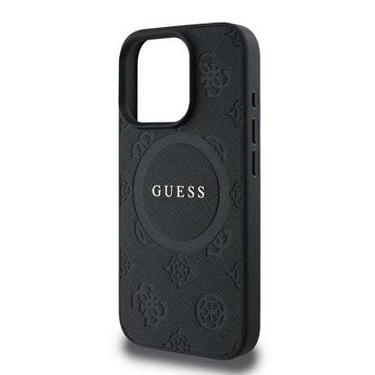 iPhone 16 Pro Max Kılıf Guess Orijinal Lisanslı M-safe Şarj Özellikli Yazı Logolu Saffiano Peony Kılıf