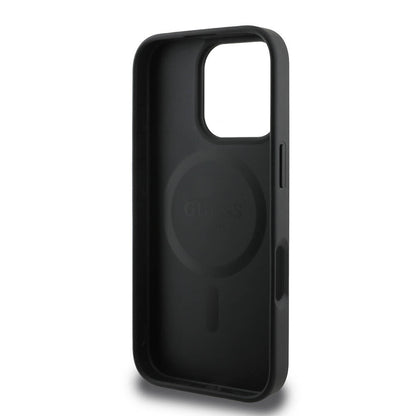 iPhone 16 Pro Max Kılıf Guess Orijinal Lisanslı M-safe Şarj Özellikli Yazı Logolu Saffiano Peony Kılıf