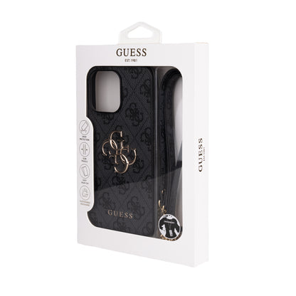 iPhone 16 Pro Max Kılıf Guess Orijinal Lisanslı PU Deri 4G Büyük Metal Logolu Çapraz Vücut Askılı Kılıf