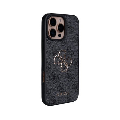 iPhone 16 Pro Max Kılıf Guess Orijinal Lisanslı PU Deri 4G Büyük Metal Logolu Çapraz Vücut Askılı Kılıf