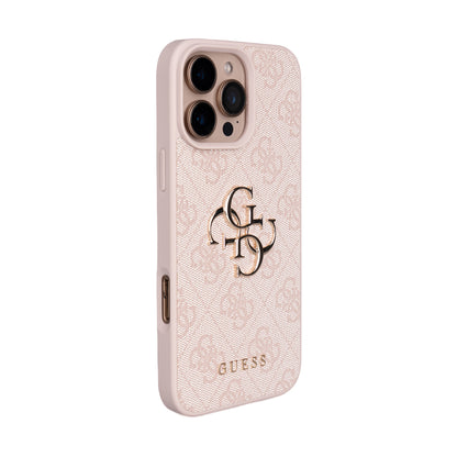 iPhone 16 Pro Max Kılıf Guess Orijinal Lisanslı PU Deri 4G Büyük Metal Logolu Çapraz Vücut Askılı Kılıf