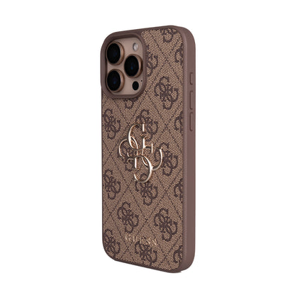 iPhone 16 Pro Max Kılıf Guess Orijinal Lisanslı PU Deri 4G Büyük Metal Logolu Çapraz Vücut Askılı Kılıf