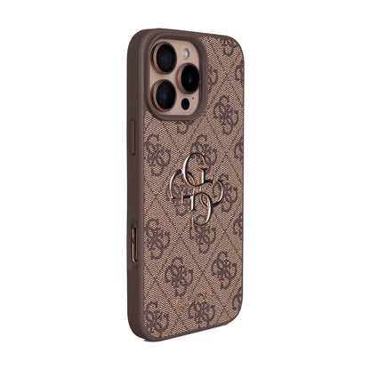 iPhone 16 Pro Max Kılıf Guess Orijinal Lisanslı PU Deri 4G Büyük Metal Logolu Çapraz Vücut Askılı Kılıf