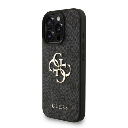 iPhone 16 Pro Max Kılıf Guess Orijinal Lisanslı PU Deri Bilek Askı İpli Metal Büyük 4G ve Yazı Logolu Kılıf