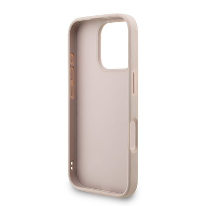 iPhone 16 Pro Max Kılıf Guess Orijinal Lisanslı PU Deri Bilek Askı İpli Metal Büyük 4G ve Yazı Logolu Kılıf
