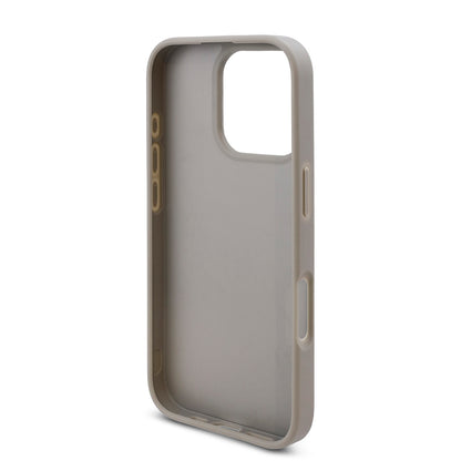 iPhone 16 Pro Max Kılıf Guess Orijinal Lisanslı Taşlı Arka Yüzey Üçgen Logolu Kılıf