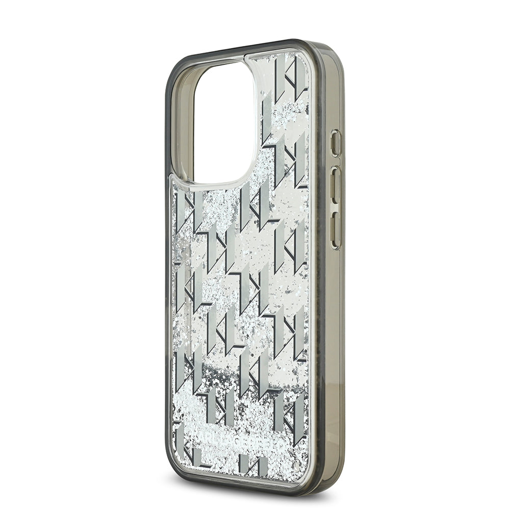 iPhone 16 Pro Max Kılıf Karl Lagerfeld Orijinal Lisanslı Simli KL Yazılı Monogram Gradient Kılıf