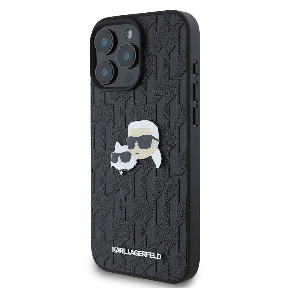 iPhone 16 Pro Max Kılıf Karl Lagerfeld orijinal Lisanslı K&C Heads Monogram Pin Kılıf