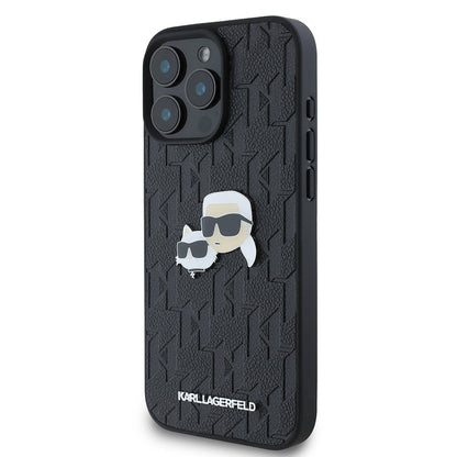 iPhone 16 Pro Max Kılıf Karl Lagerfeld orijinal Lisanslı K&C Heads Monogram Pin Kılıf