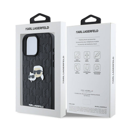 iPhone 16 Pro Max Kılıf Karl Lagerfeld orijinal Lisanslı K&C Heads Monogram Pin Kılıf