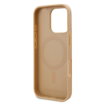 iPhone 16 Pro Max Kılıf Karl Lagerfeld orijinal Lisanslı M-safe Şarj Özellikli KL Yazılı Hot Stamp Kılıf