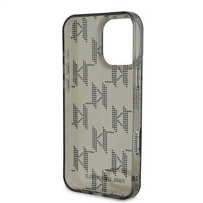 iPhone 16 Pro Max Kılıf Karl Lagerfeld orijinal Lisanslı KL Desenli Saydam Bilek Askı İpli Klasik Logolu Kılıf