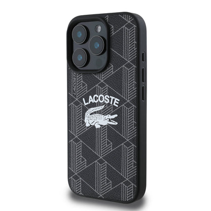 iPhone 16 Pro Max Kılıf Lacoste Orijinal Lisanslı M-safe Şarj Özellikli Mono Vintage Logo Kılıf