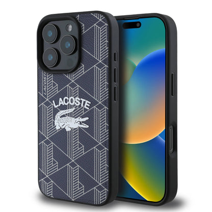 iPhone 16 Pro Max Kılıf Lacoste Orijinal Lisanslı M-safe Şarj Özellikli Mono Vintage Logo Kılıf