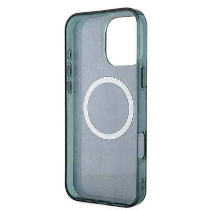 iPhone 16 Pro Max Kılıf Lacoste orijinal Lisanslı M-safe Şarj Özellikli IML Baskılı Gümüş Timsah Logolu Monogram Kılıf