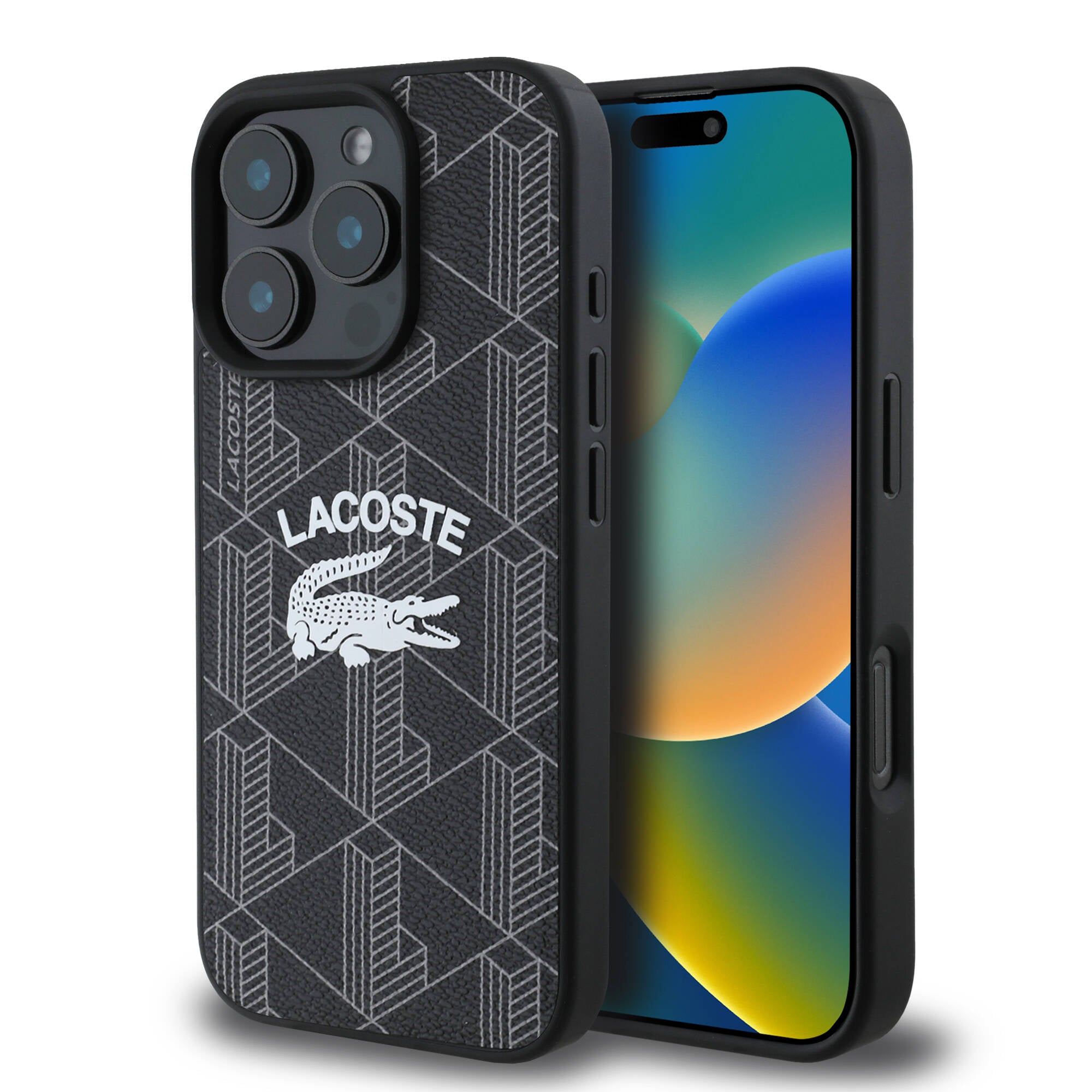 iPhone 16 Pro Max Kılıf Lacoste orijinal Lisanslı M-safe Şarj Özellikli Mono Vintage Logo Kılıf