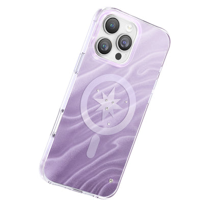 iPhone 16 Pro Max Kılıf M-Safe Şarj Özellikli Orijinal Swarovski Taşlı Zore Paris Rovix Sert PC Kılıf