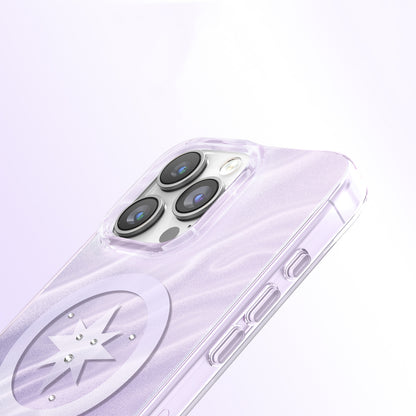 iPhone 16 Pro Max Kılıf M-Safe Şarj Özellikli Orijinal Swarovski Taşlı Zore Paris Rovix Sert PC Kılıf