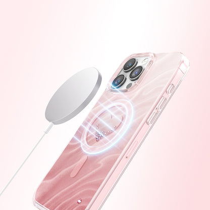 iPhone 16 Pro Max Kılıf M-Safe Şarj Özellikli Orijinal Swarovski Taşlı Zore Paris Rovix Sert PC Kılıf