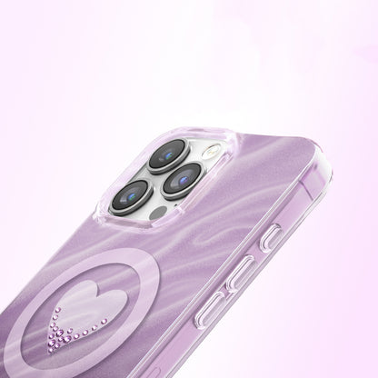 iPhone 16 Pro Max Kılıf M-Safe Şarj Özellikli Orijinal Swarovski Taşlı Zore Paris Rovix Sert PC Kılıf