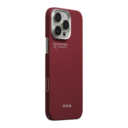iPhone 16 Pro Max Kılıf M-safe Şarj Özellikli Aramid Fiber Pitaka Harvard University Serisi Kılıf
