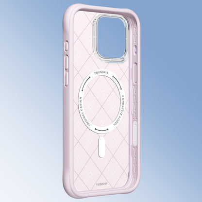 iPhone 16 Pro Max Kılıf M-safe Şarj Özellikli Youngkit Argyle Serisi Kılıf