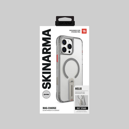 iPhone 16 Pro Max Kılıf M-safe Şarj Özellikli 360 Derece Dönebilen Standlı Skinarma Helix Kılıf