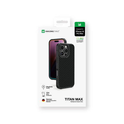 iPhone 16 Pro Max Kılıf M-safe Şarj Özellikli 600D Aramid Fiber Amazingthing Titan Max Serisi Kılıf