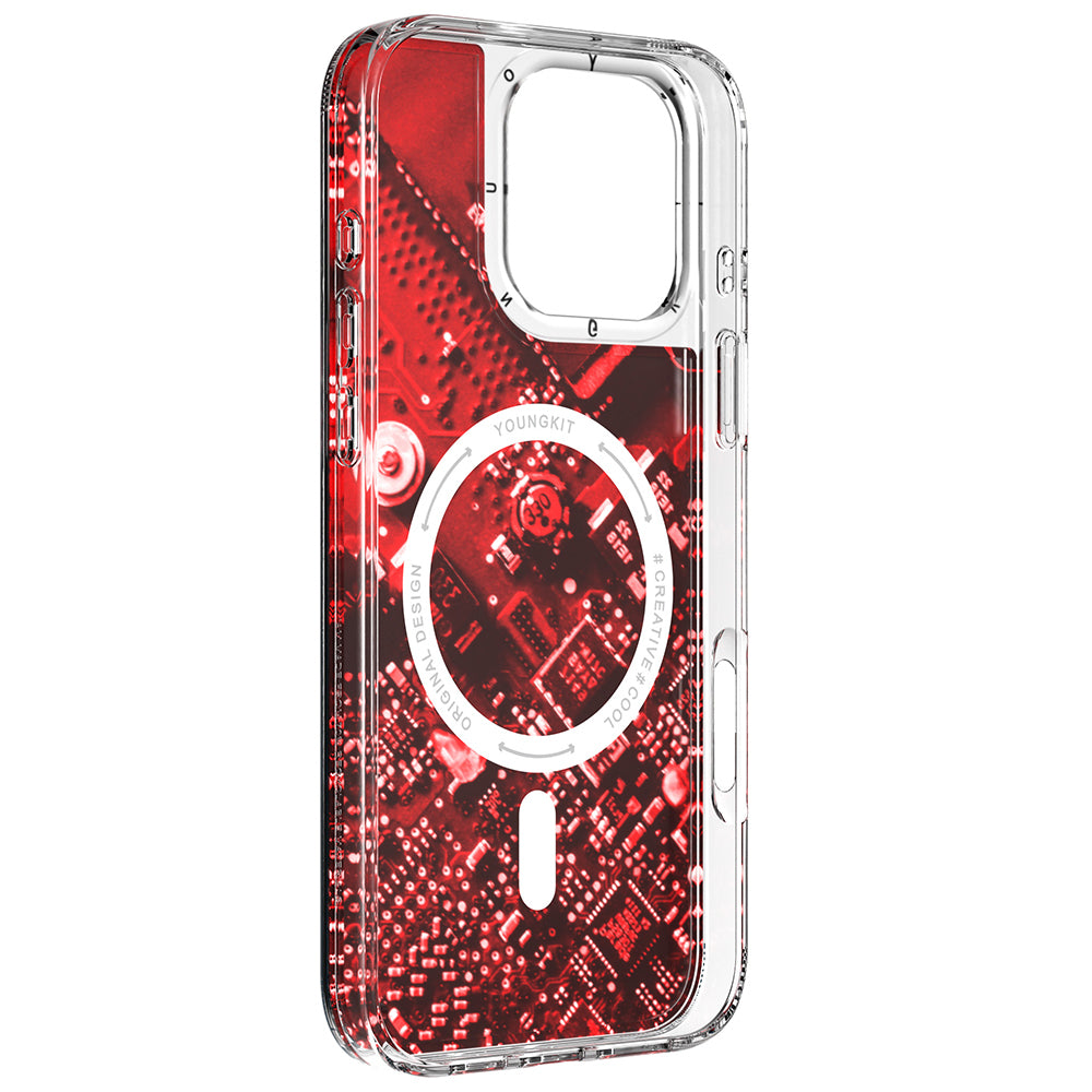 iPhone 16 Pro Max Kılıf M-safe Şarj Özellikli Airbagli Çift Katmanlı Youngkit Future Streamer Serisi Kılıf