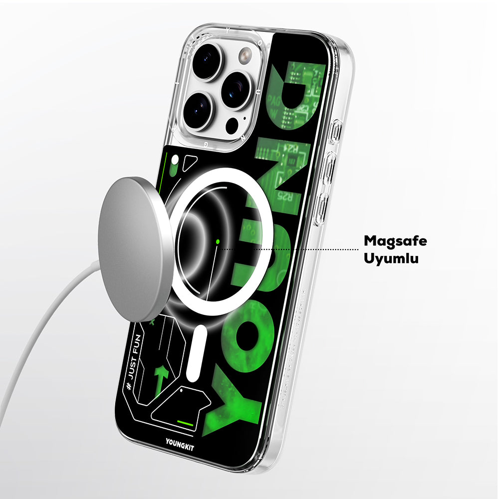 iPhone 16 Pro Max Kılıf M-safe Şarj Özellikli Airbagli Çift Katmanlı Youngkit Future Streamer Serisi Kılıf
