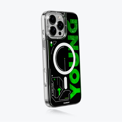 iPhone 16 Pro Max Kılıf M-safe Şarj Özellikli Airbagli Çift Katmanlı Youngkit Future Streamer Serisi Kılıf