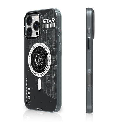 iPhone 16 Pro Max Kılıf M-safe Şarj Özellikli Airbagli Hologram Tasarımlı Youngkit Interstellar Serisi Kılıf