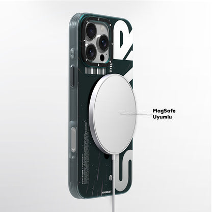 iPhone 16 Pro Max Kılıf M-safe Şarj Özellikli Airbagli Hologram Tasarımlı Youngkit Interstellar Serisi Kılıf