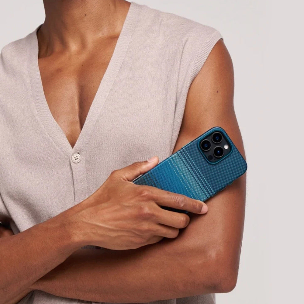 iPhone 16 Pro Max Kılıf M-safe Şarj Özellikli Aramid Fiber Pitaka Military-Grade Sunset-Moonrise Serisi Moonrise Kılıf