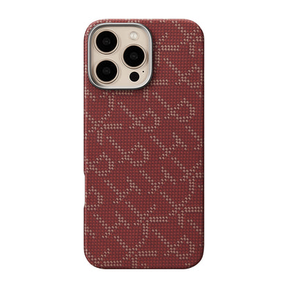 iPhone 16 Pro Max Kılıf M-safe Şarj Özellikli Aramid Fiber Pitaka Tactile Woven Monogram Serisi Kılıf